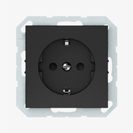 Ѕиден штекер Socket RP16-002-22, со заземјување, мат, црн