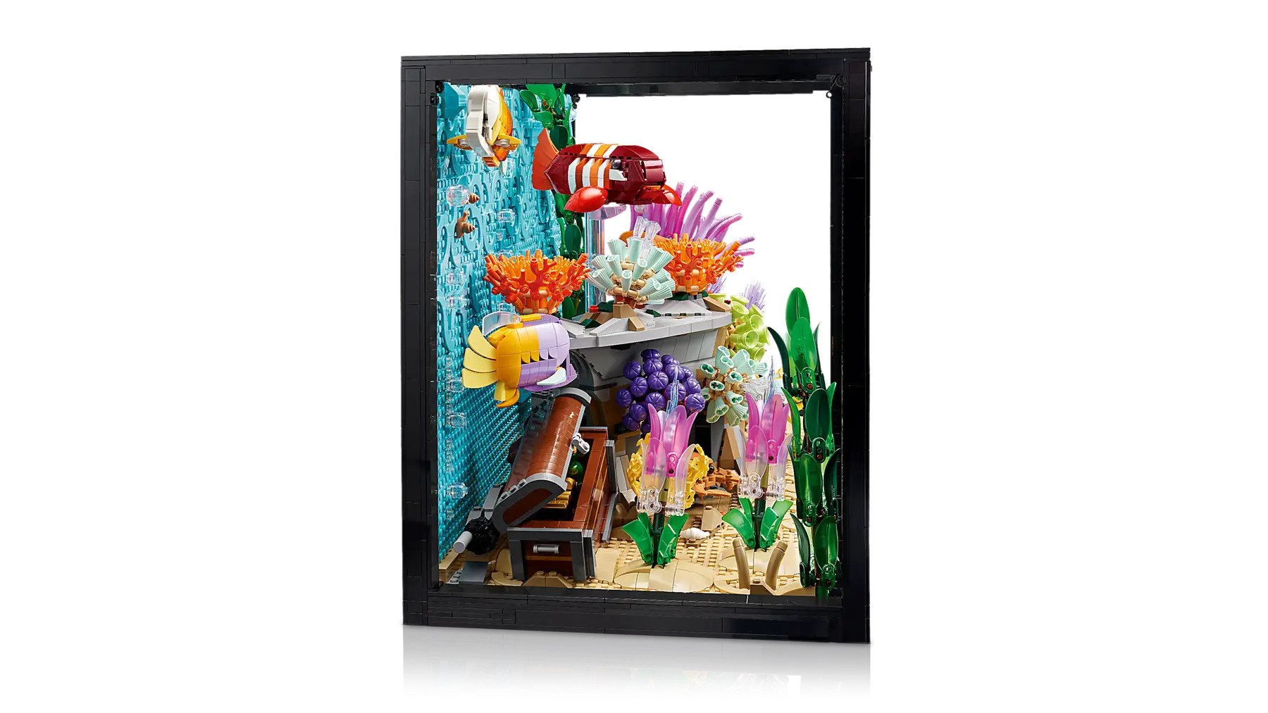 Set ndërtimi dekorativ Tropical Aquarium, model akuarium tropikal, shumëngjyrësh