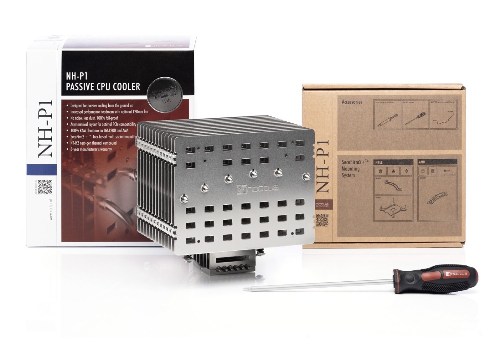 Ftohës CPU Noctua NH-P1, pasiv, 6 tuba nxehtësie, i zi
