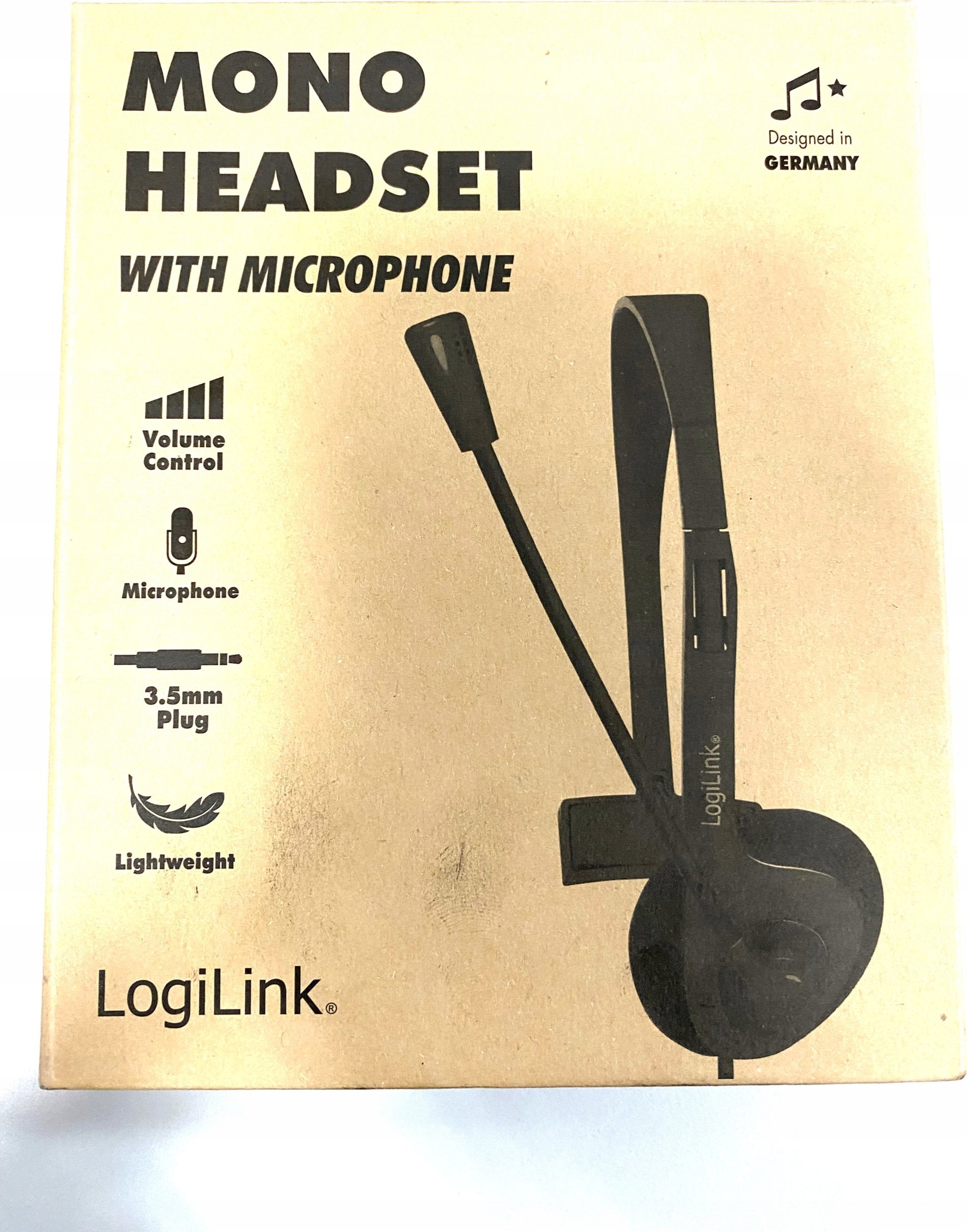 Kufje stereo LogiLink HS0010, me mikrofon boom, 3.5 mm, të zeza