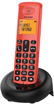 Telefoni fiks Alcatel E160, me kabllo, i kuq