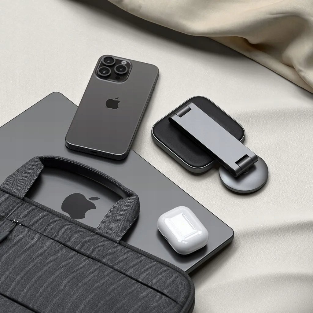 Karikues wireless Satechi 2 in 1 Foldable, 15W Qi2, Space Grey
