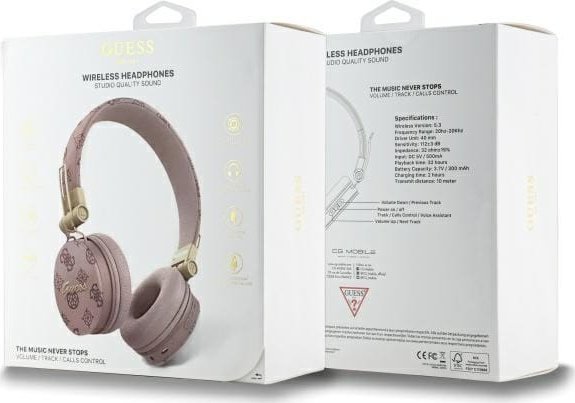 Kufje Bluetooth Guess GUBH70EPOSMW, on ear, ENC, kafe