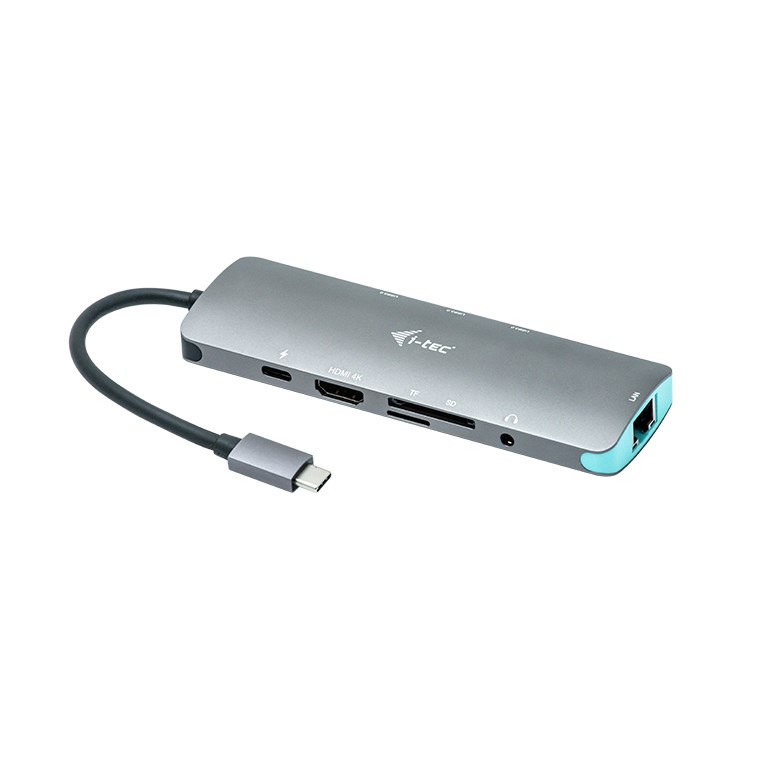 Stacion lidhës i-tec Metal USB-C Nano, HDMI 4K, 100W, i argjendtë