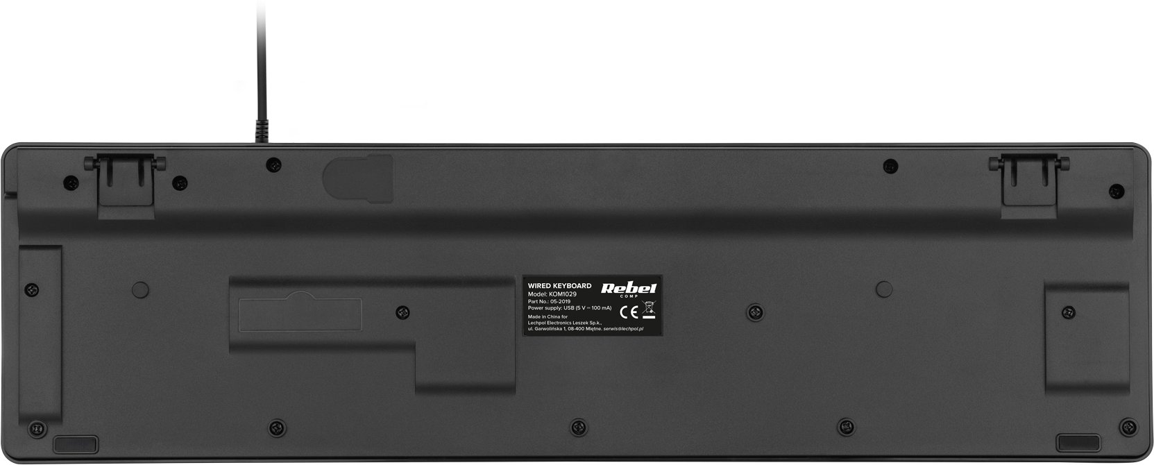 Tastierë Rebel WDK100, me kabllo USB 2.0, taste membranë, e zezë