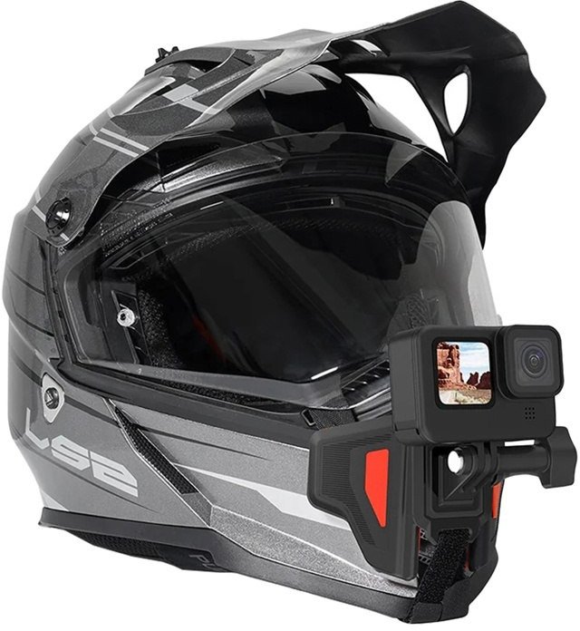 Mbajtëse mjekre për helmetë moto TELESIN, e palosshme, për GoPro DJI Insta360, e zezë
