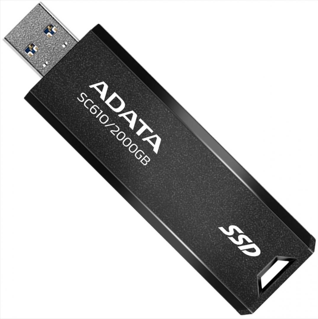 SSD i jashtëm ADATA SC610, 2TB, USB 3.2 Gen2, i zi