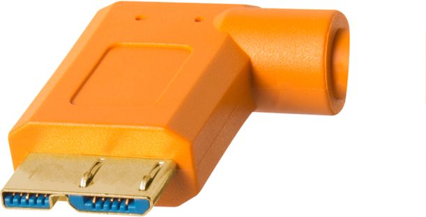 Kabllo Tether Tools TPro USB 3.0 Micro B Right Angle, 4.6m, portokalli