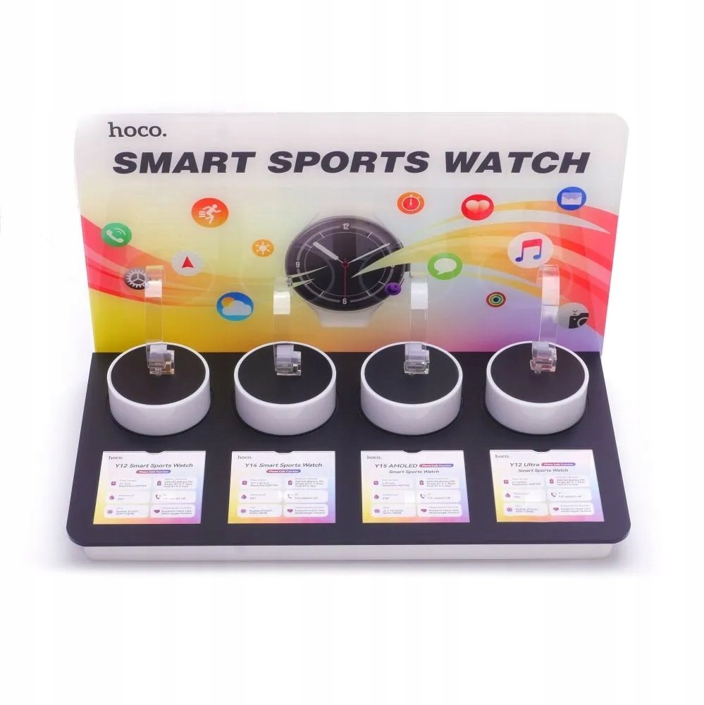 Stendë ekspozimi Hoco HN21 për smartwatch, 4 vende, mbajtëse broshurash, e zezë