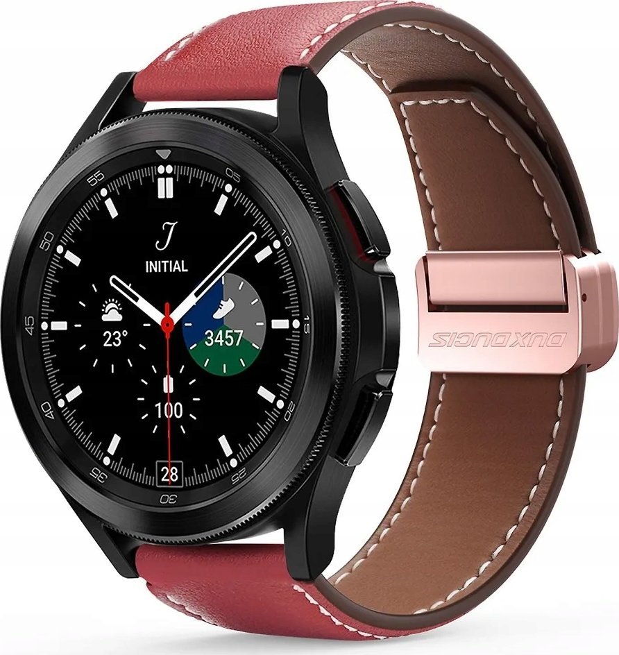 Rrip ore Dux Ducis YA, lëkurë natyrale, për Samsung Galaxy Watch dhe Huawei Watch, kafe