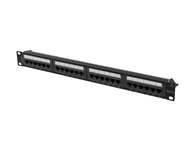 Patch panel 24 porta 1U 19" Cat.6A UTP, i zi