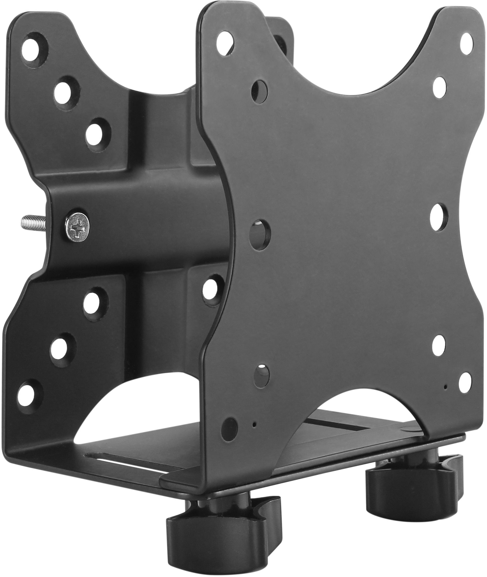 Mbajtëse Mini PC AlzaErgo Arm O05B, montim nën tavolinë dhe VESA, çelik, e zezë
