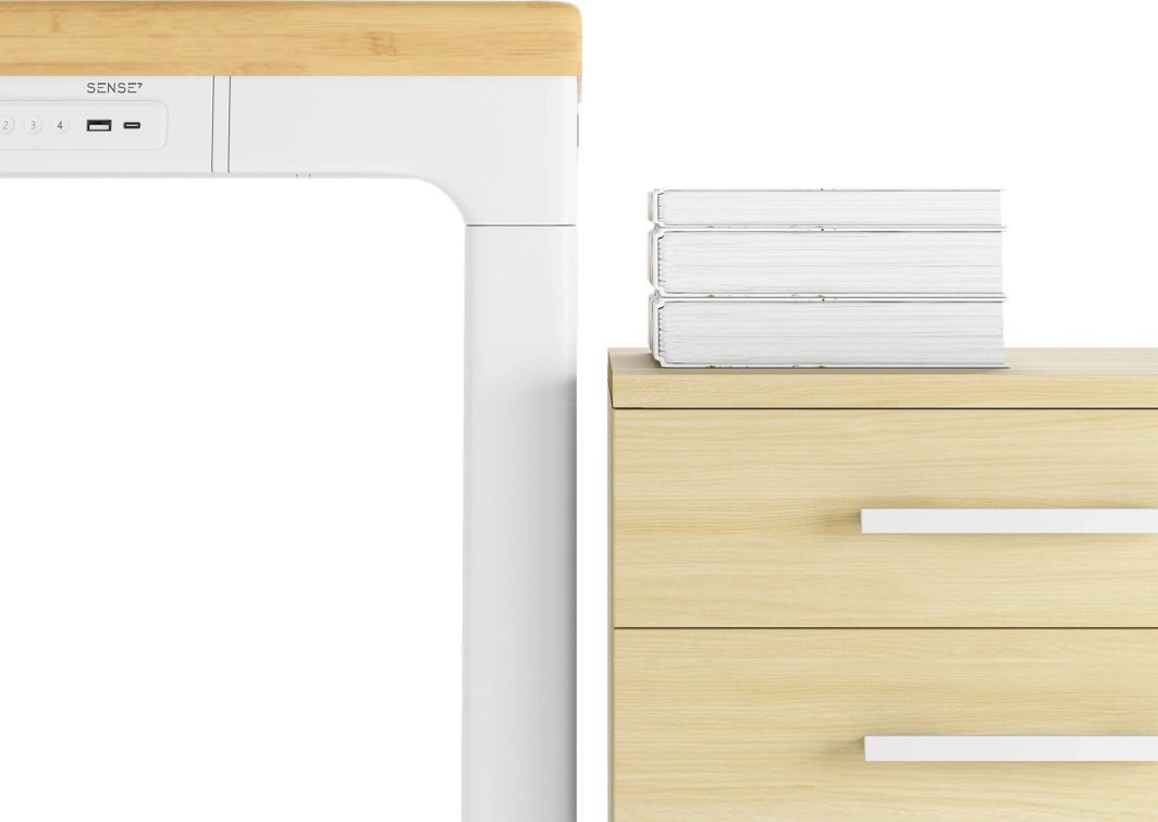 Tavolinë SENSE7 Manma Bamboo, e kaftë/ bardhë