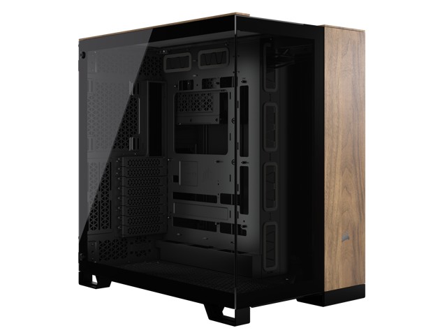 Kutia PC Corsair 6500X, Mid Tower Dual Chamber, xham i temperuar, e zezë Walnut