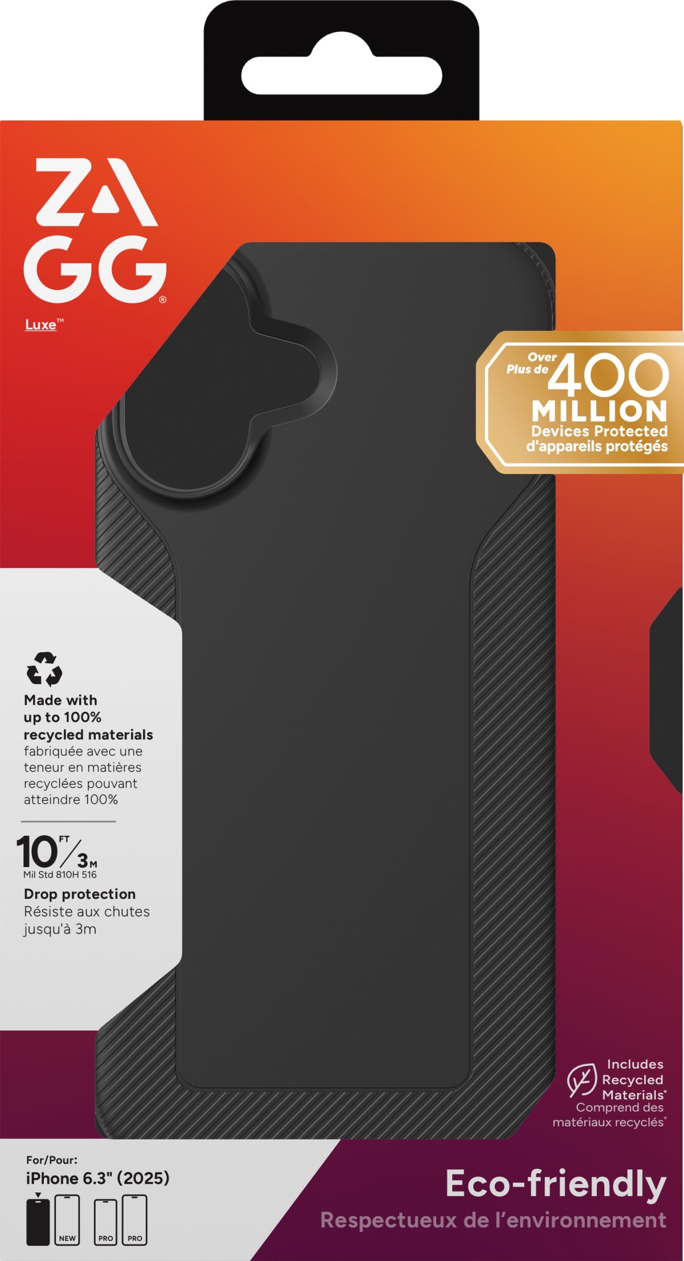 Kllëf telefoni ZAGG Luxe Snap për iPhone 17, MagSafe, i zi
