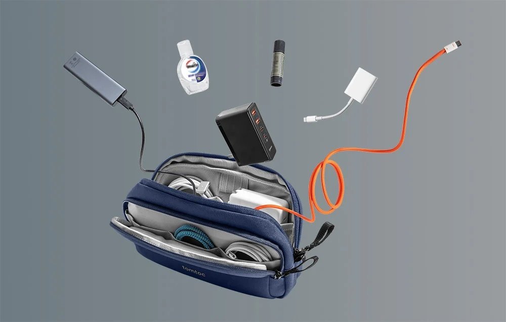 Organizues aksesorësh elektronikë Tomtoc Light T12, madhësi mesatare, blu