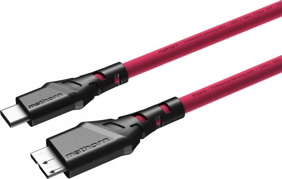 Kabllo tethering Mathorn MTC-530M, USB-C në Micro USB-B, 5m, magenta