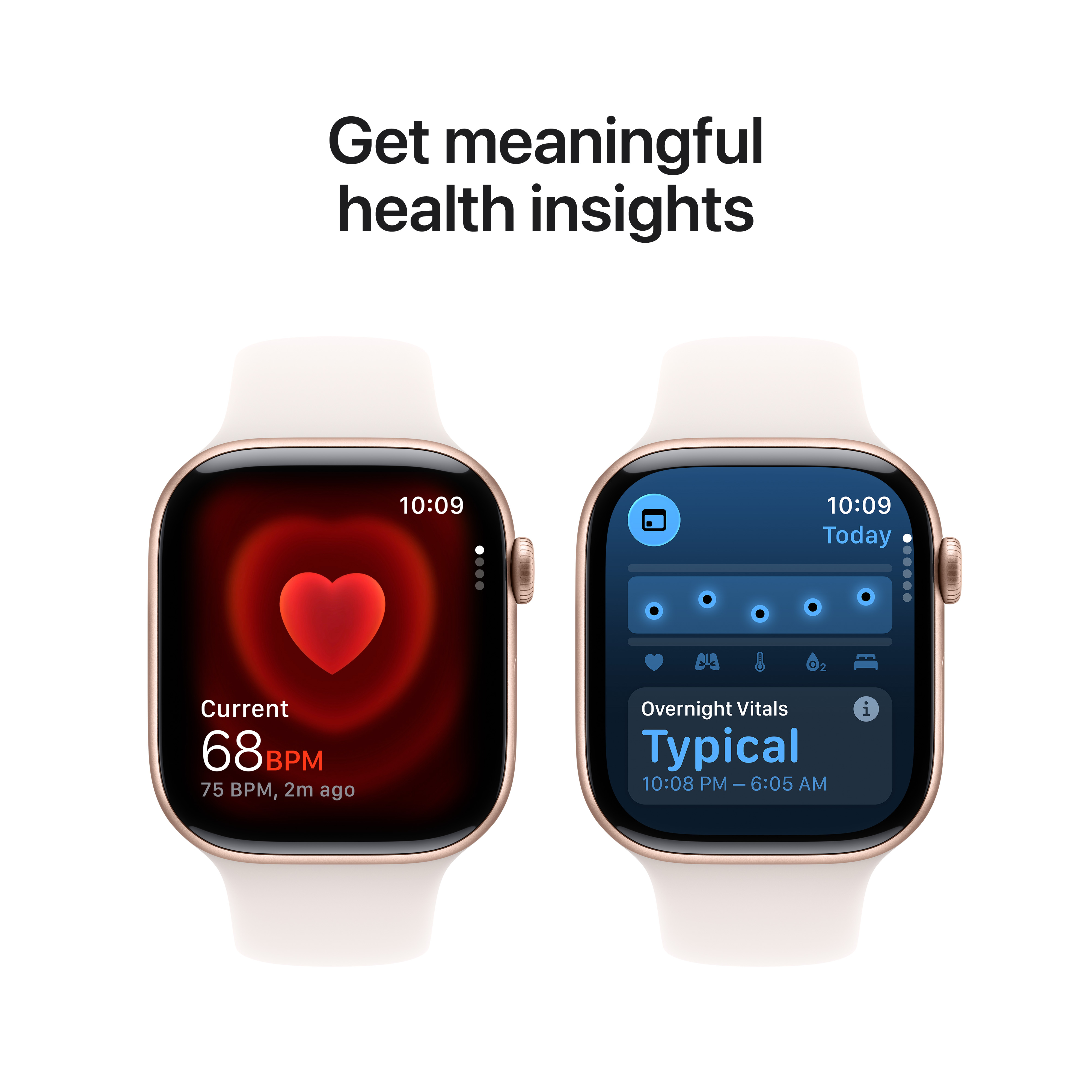 Apple Watch Series 11 GPS 42mm Rose Gold Aluminium Case with Light Blush Sport Band, S/M