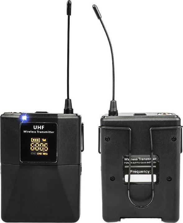 Sistem mikrofonësh pa tel NN WMIC4, 4 kanale UHF, me 3 mikrofona dore dhe headset, i zi