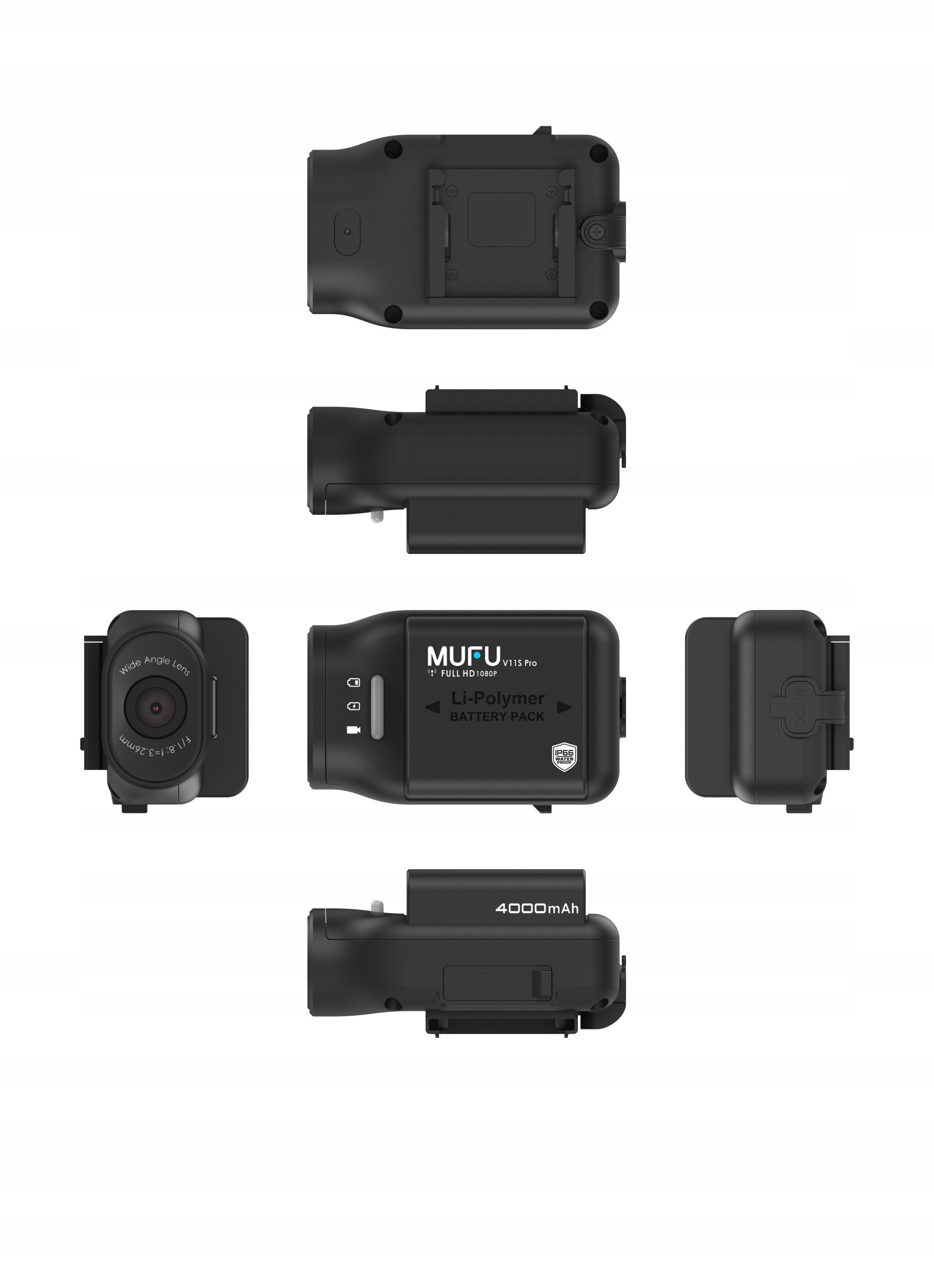 Kamerë për motoçikletë MUFU V11S Pro, 2x lente, 1080p, IPX67, 15 orë