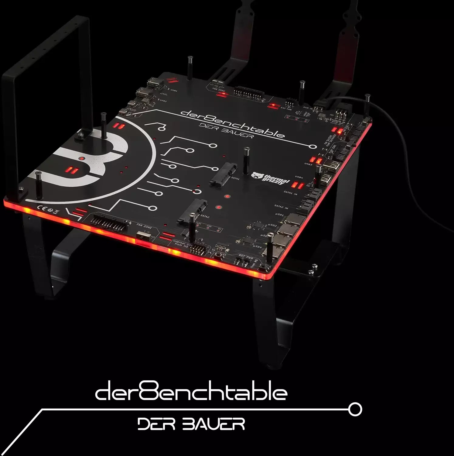Test bench Thermal Grizzly Der8enchtable ARGB, PCB aktive, ndriçim ARGB, i zi