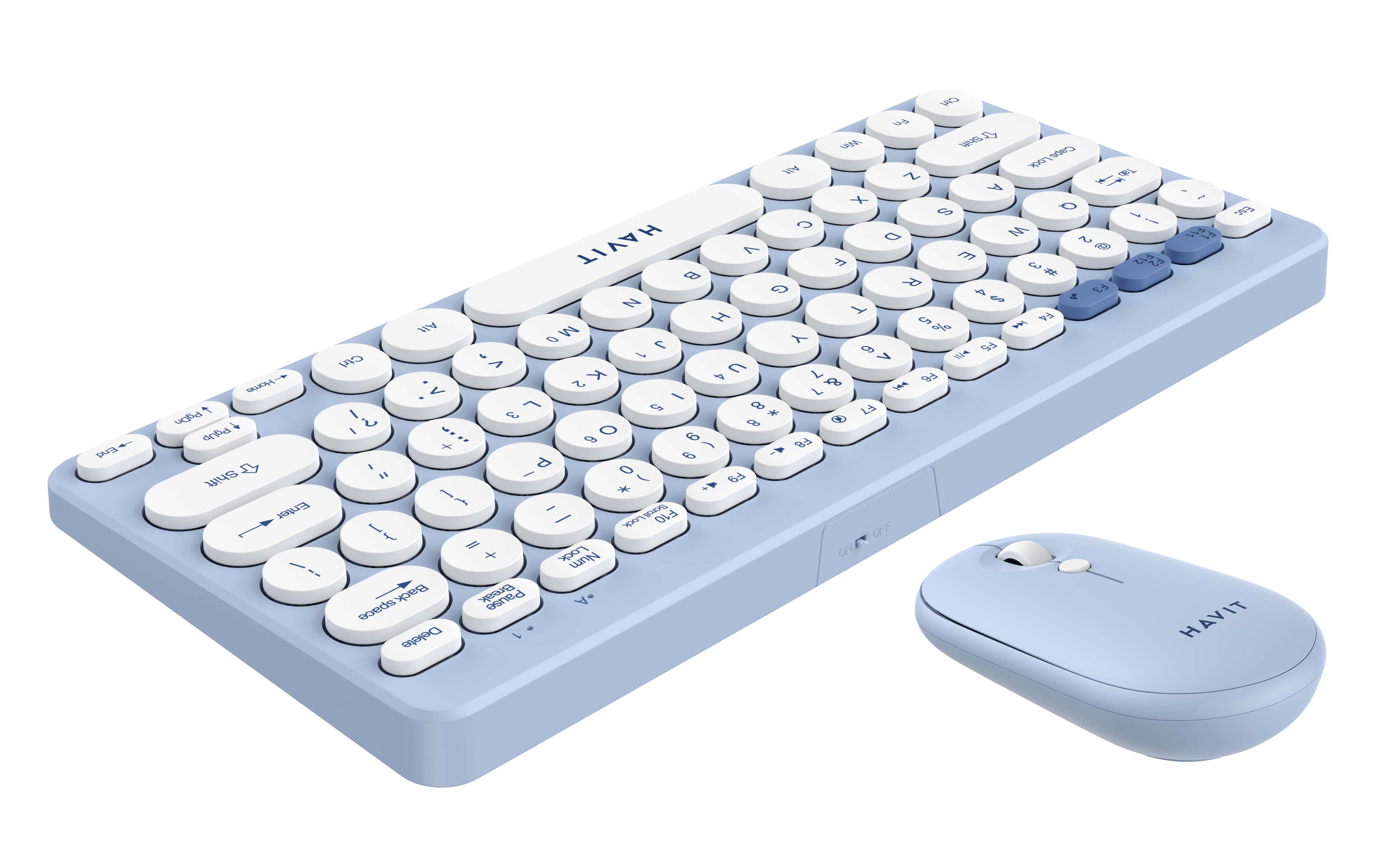 Set tastierë dhe maus Havit KB279GCM, wireless, i bardhë/ kaltër