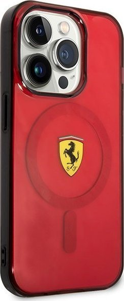 Mbështjellës telefoni Ferrari Translucent MagSafe, për iPhone 14 Pro, transparant, i kuq