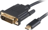 Kabllo Akasa USB-C në DVI-D, 1.8 m, 4K 60Hz, i zi