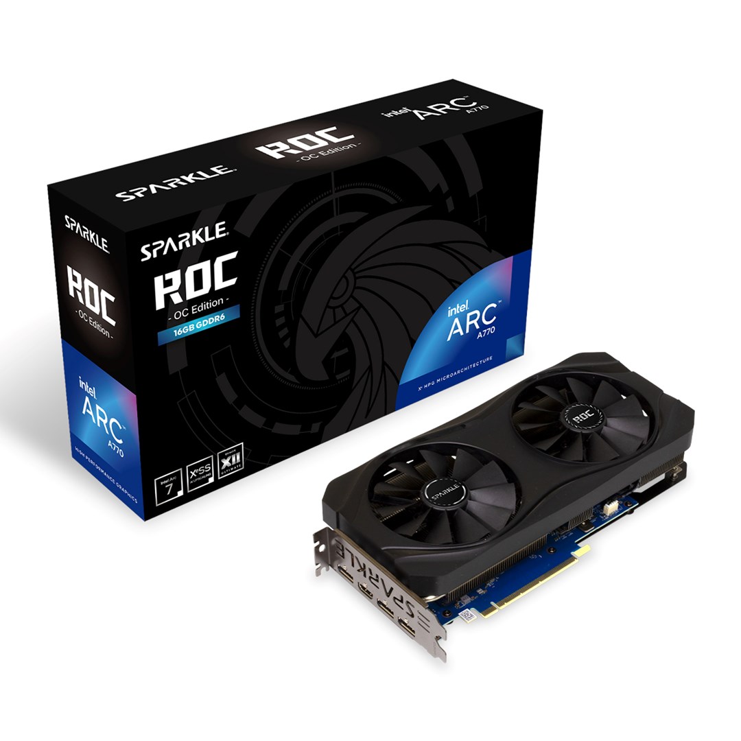 Kartelë grafike Sparkle Intel Arc A770 ROC, 16GB GDDR6, PCIe 4.0, e zezë