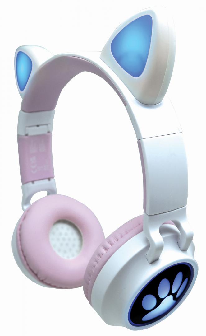 Kufje pa tela Lexibook Cat Ears, Bluetooth 5.0, me drita LED, shumëngjyrëshe