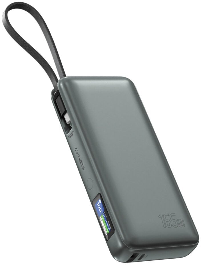 Karikues portativ 4smarts Power Bank USB C Cable 20000mAh, 165W, gri
