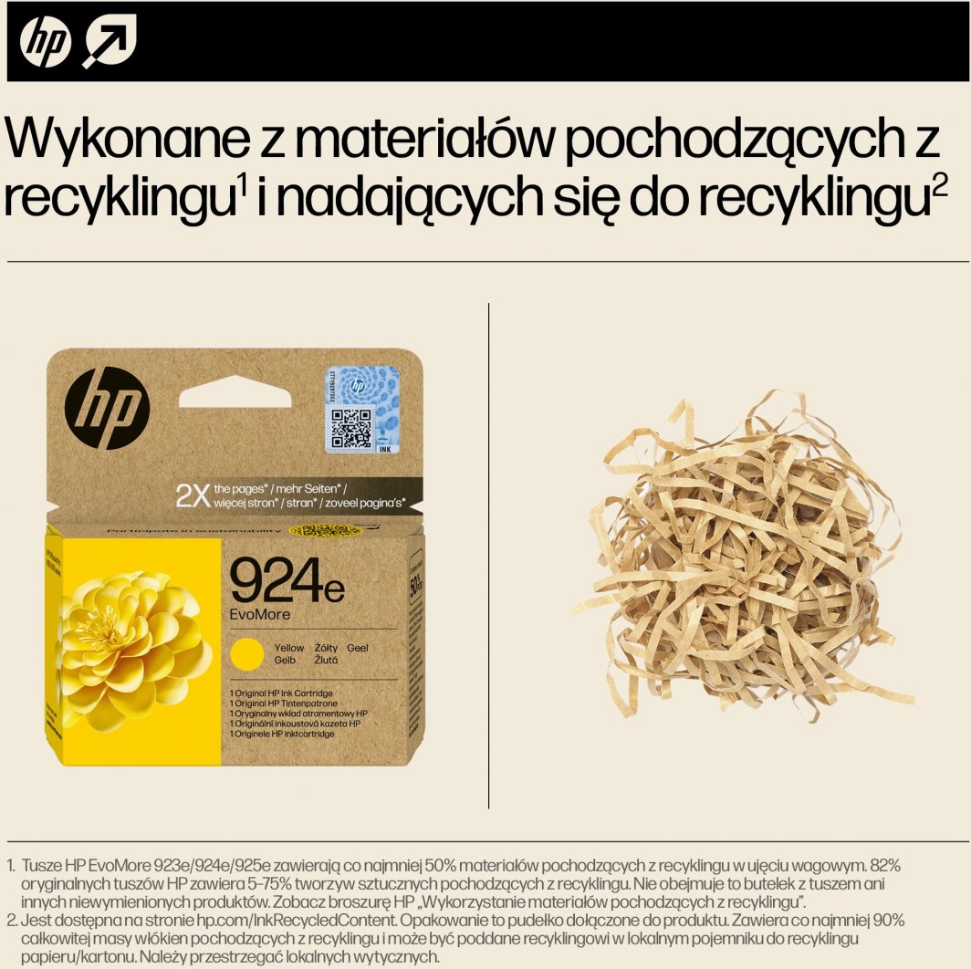 Ngjyrë printeri HP 924e, 800 faqe, e verdhë