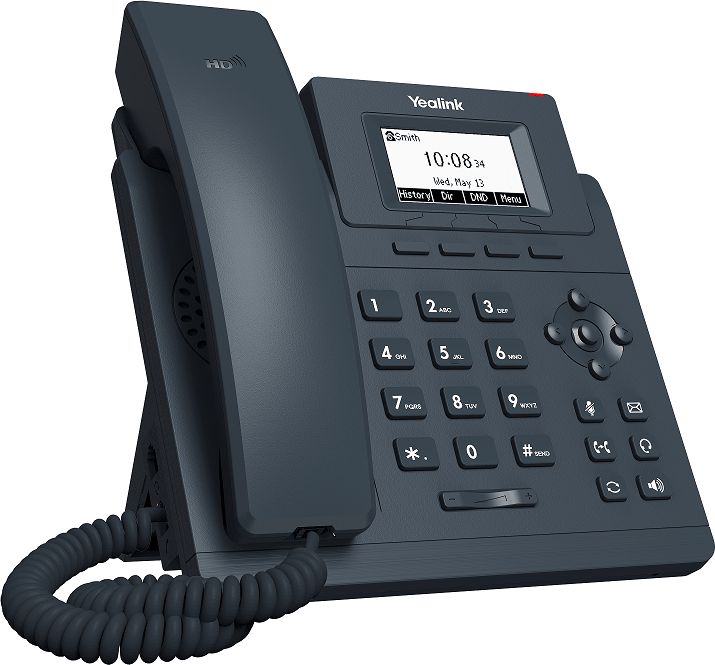 Telefon IP Yealink SIP-T30, ekran 132x64 LCD, 1 linjë VoIP, i zi