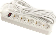 Zgjatues elektrik 7m, 5 priza, me çelës, i bardhë
