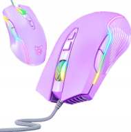 Mouse gaming ONIKUMA CW905, me kabllo, 7 butona, vjollcë me dritë RGB