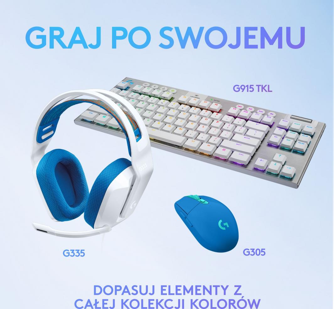 Kufje Logitech G335 (981-001018), të bardha/ kaltra
