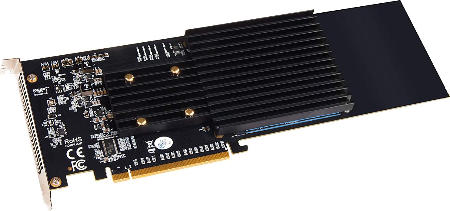 Kartë zgjeruese Sonnet SO-FUS-SSD-4X4-E3S, PCIe 3.0 x16, 4x M.2 NVMe, pa zhurmë