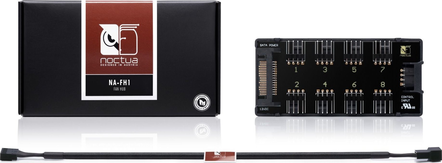 Hub ventilatorësh Noctua NA-FH1, 8 porta, PWM, i zi