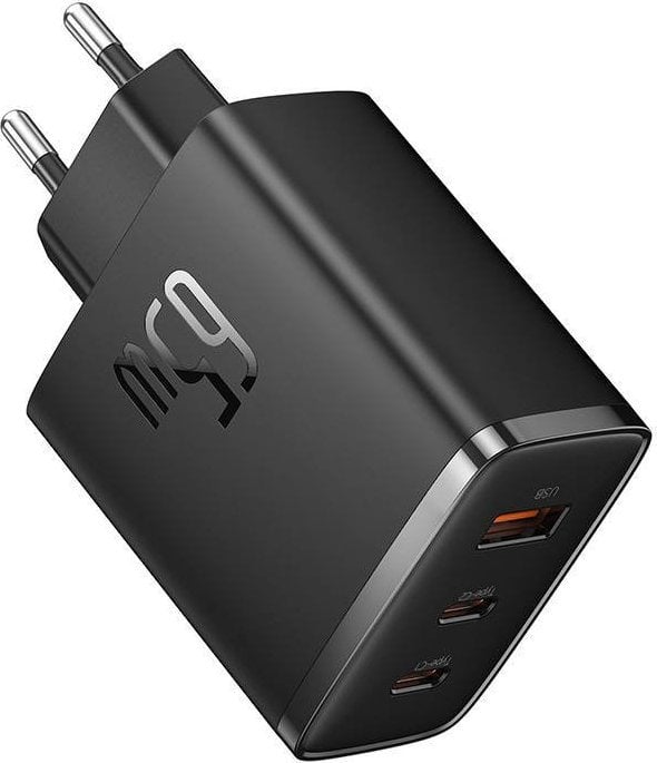 Полнач за ѕид Baseus OS-Cube Pro 65W, 2x USB-C 1x USB-A, црн