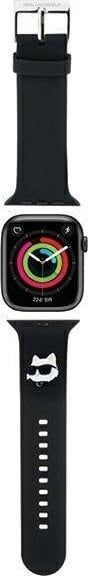 Rrip ore Karl Lagerfeld NFT Choupette, për Apple Watch 38/40/41mm, gome, i zi