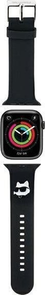 Rrip ore Karl Lagerfeld NFT Choupette, për Apple Watch 38/40/41mm, gome, i zi