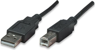 Kabllo USB Manhattan 374507, USB A në USB B, 0.5 m, e zezë