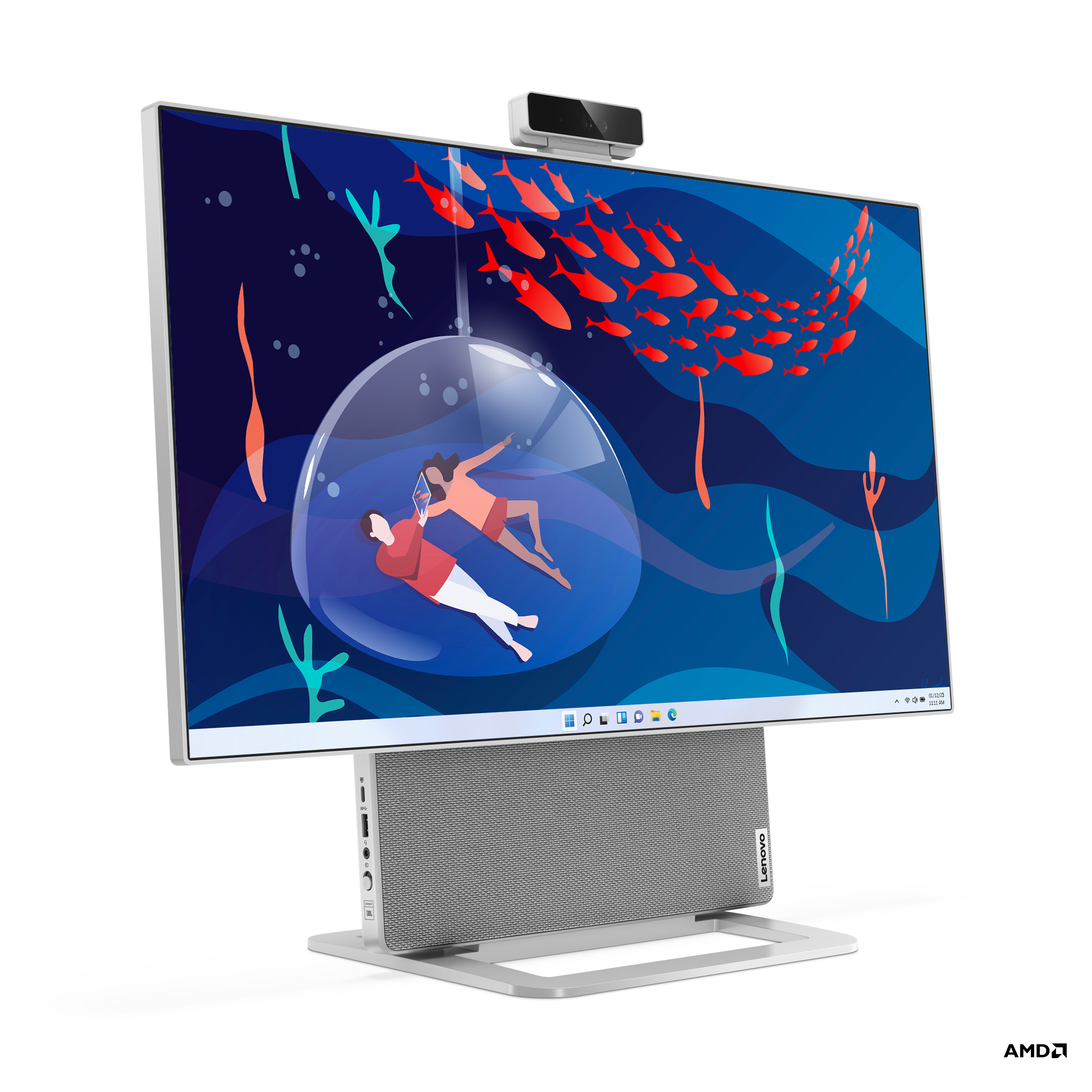 Kompjuter Lenovo AIO Yoga 7, 27", AMD Ryzen 7 8845HS, 16GB RAM, 512GB SSD, AMD Radeon 780M Graphics, i hirtë