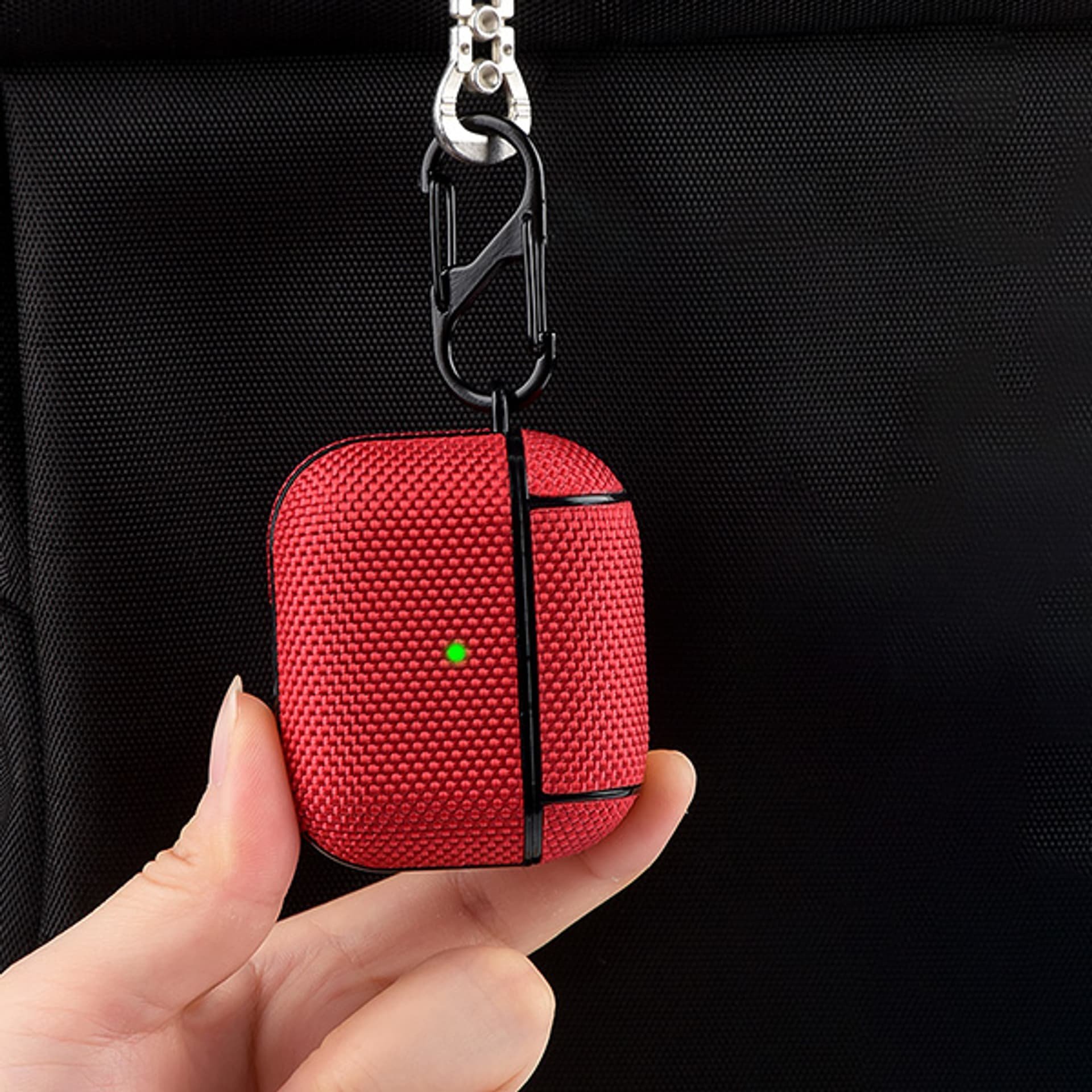 Mbulesë Beline për AirPods Pro, TPU, me karabinë, blu