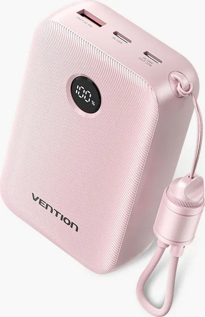 Power bank Vention FKBP0 C, 20000mAh, 22.5W, rozë