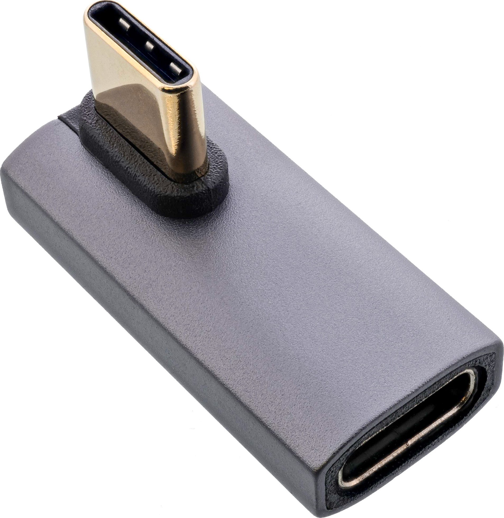 Adaptor USB4 InLine USB C vertikal majtas djathtas, 40 Gbit/s, gri