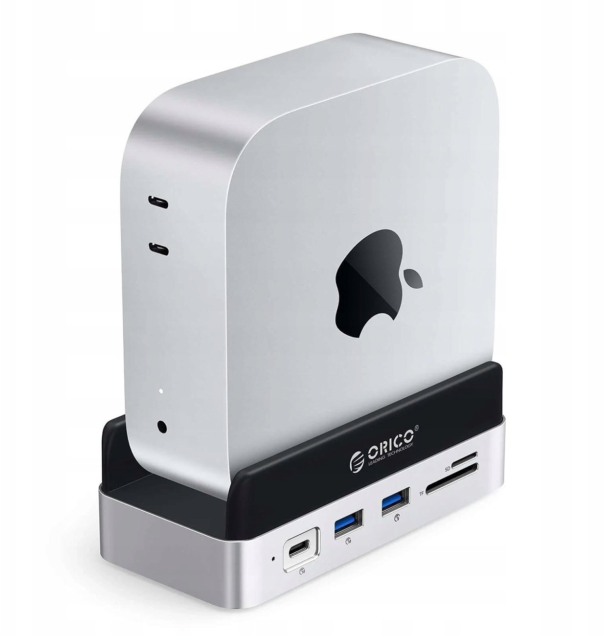 Docking station Orico MiniDock 10 in 1, fole SSD M.2, për Mac mini, argjend