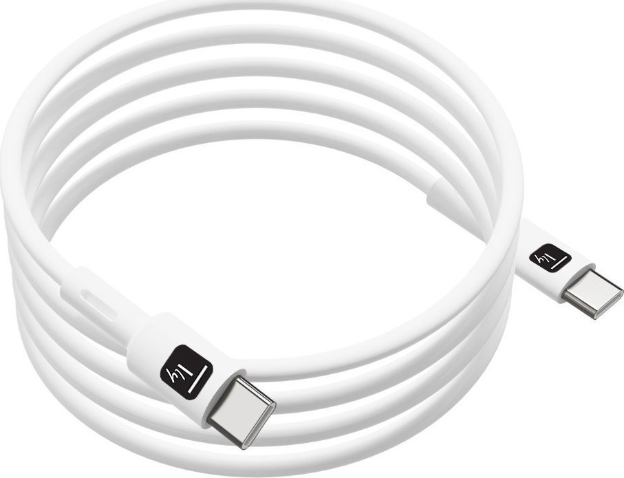Kabllo USB-C Techly 2.0, 1m, 60W, e bardhë