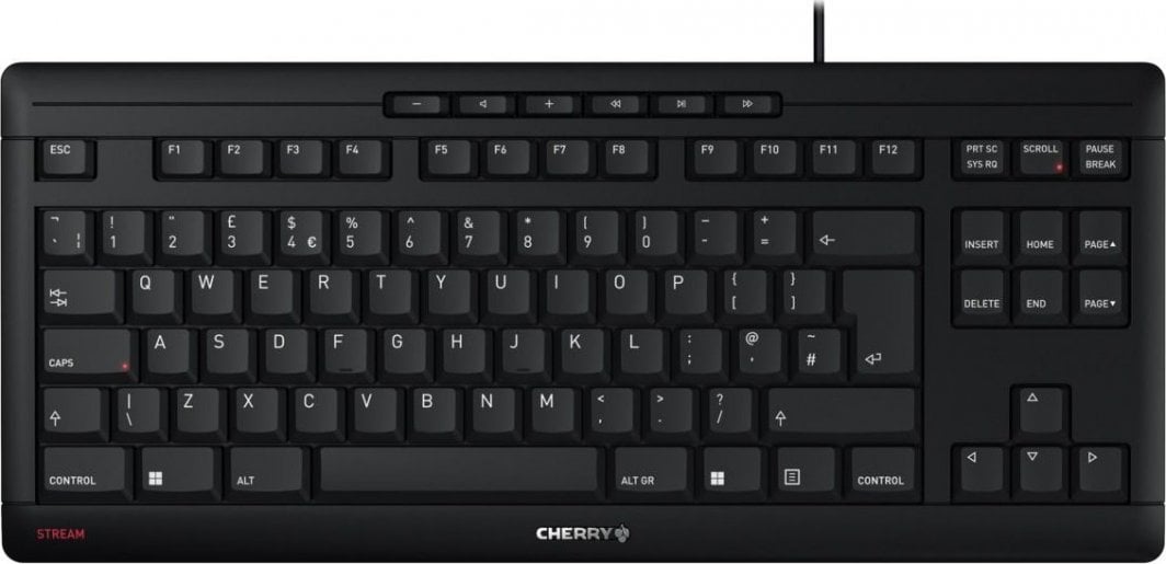 Tastierë Cherry Stream, me kabllo, UK, e zezë