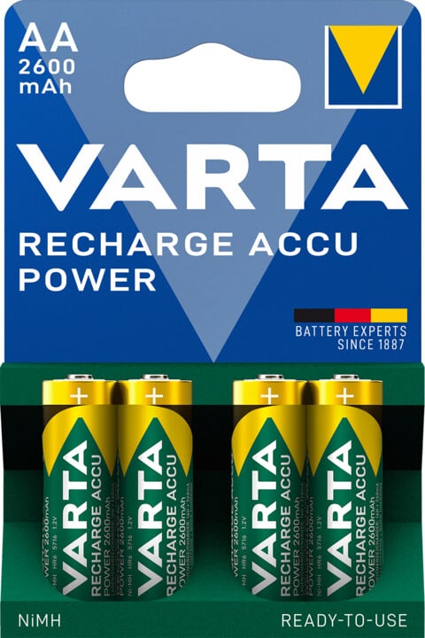 Bateri të rikarikueshme VARTA Power AA, 2600 mAh, 4 copë